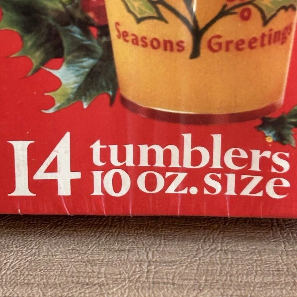 Unopened NOS Vtg 1976 Jetware 14 Holiday Tumblers Crystal Plastic 10 oz Mobile